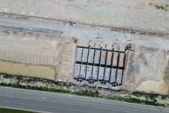 Aerial view of a construction site