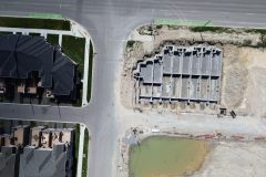 Aerial view of a construction site